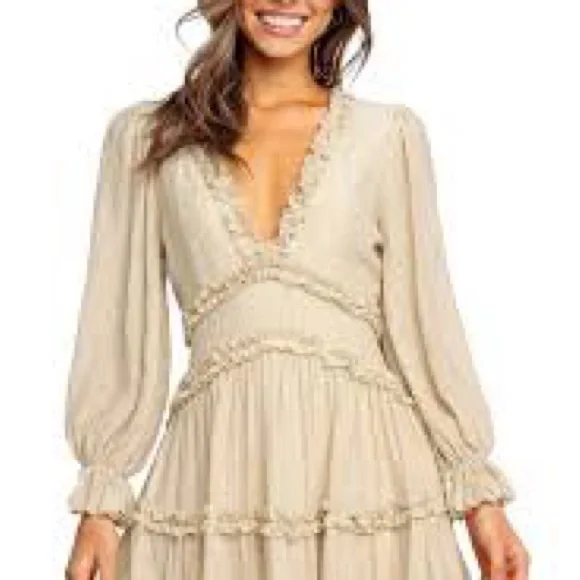 Pale yellow hello Molly dress Cream Ruffle Dress - Picture 2 of 7